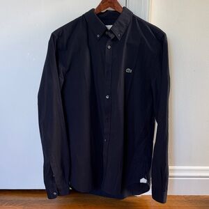 Lacoste Men's Dark Blue Button-Down Slim Fit Shirt in M